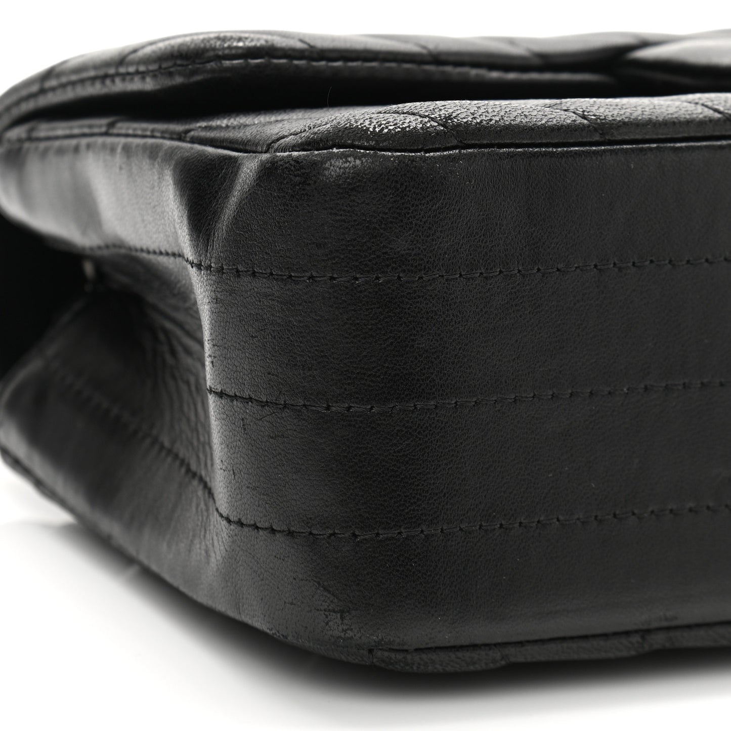 Lambskin Chevron Quilted Mini Rectangular Flap So Black