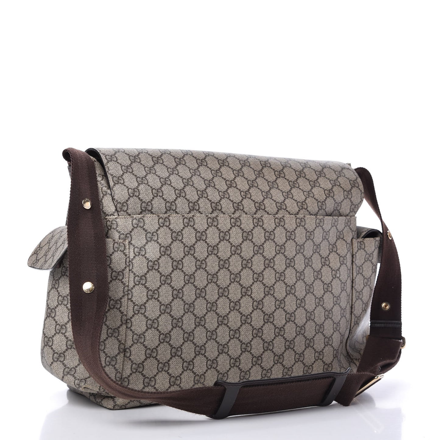 GG Plus Monogram Messenger Diaper Bag Dark Brown