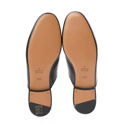 Gucci Calfskin Flower Embroidered Womens Princetown Slippers 37.5 Black 6 of 7