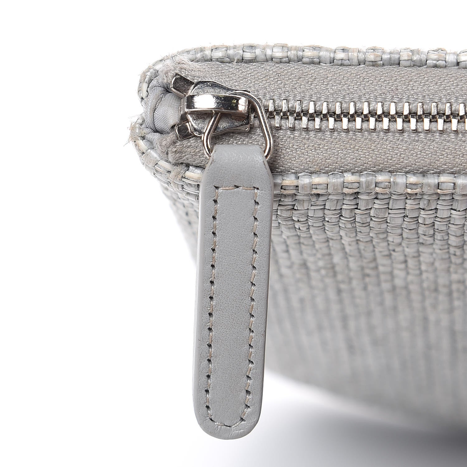 Chanel Woven Straw Raffia Medium Deauville Pouch Grey 9 of 12