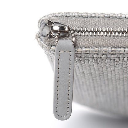 Chanel Woven Straw Raffia Medium Deauville Pouch Grey 9 of 12