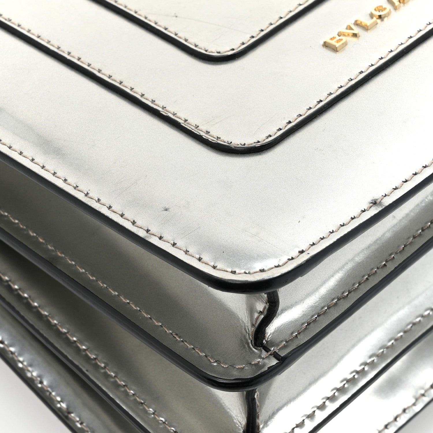 Bulgari Metallic Calfskin Serpenti Forever Top Handle Silver 17 of 19