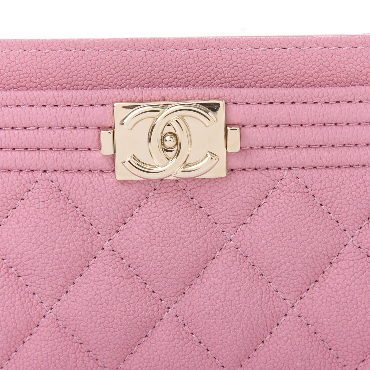Caviar Quilted Boy Card Holder Light Pink