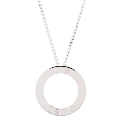 Cartier 18K White Gold 3 Diamonds LOVE Pendant Necklace 5 of 5