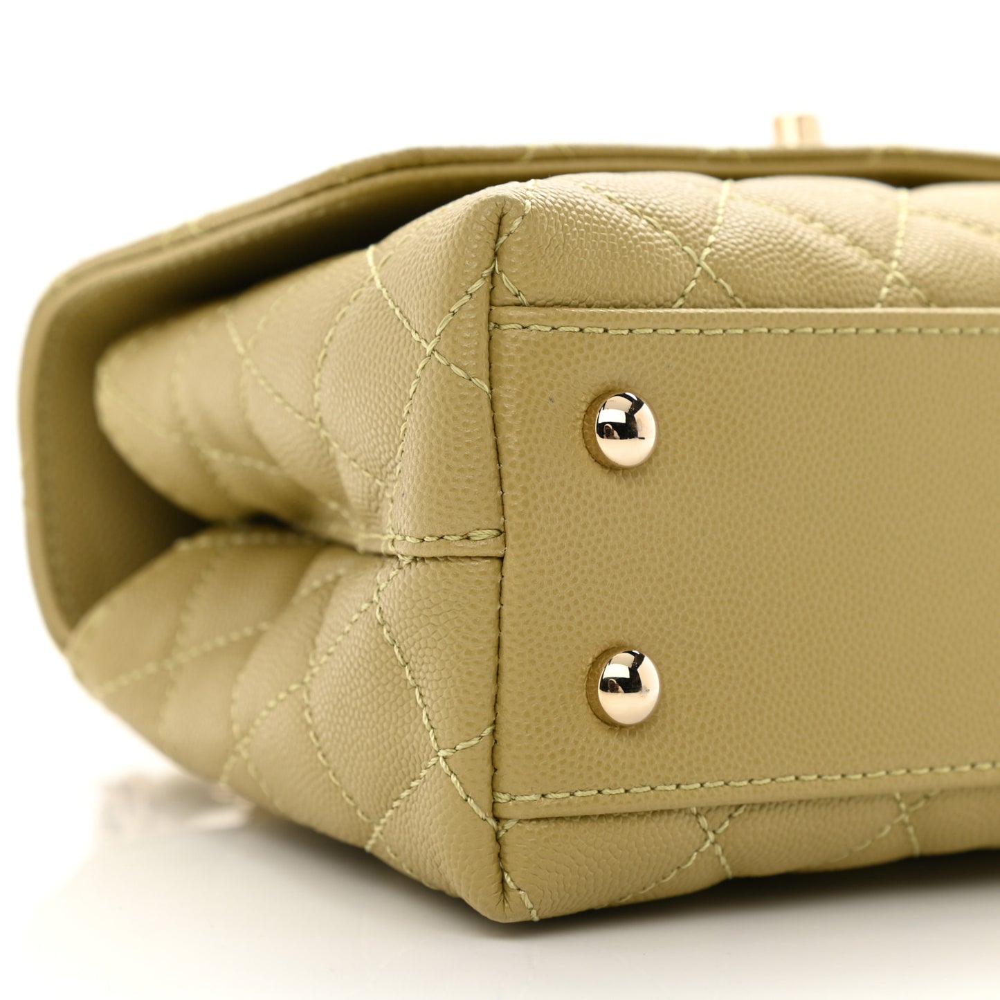 Caviar Quilted Mini Coco Handle Flap Light Green