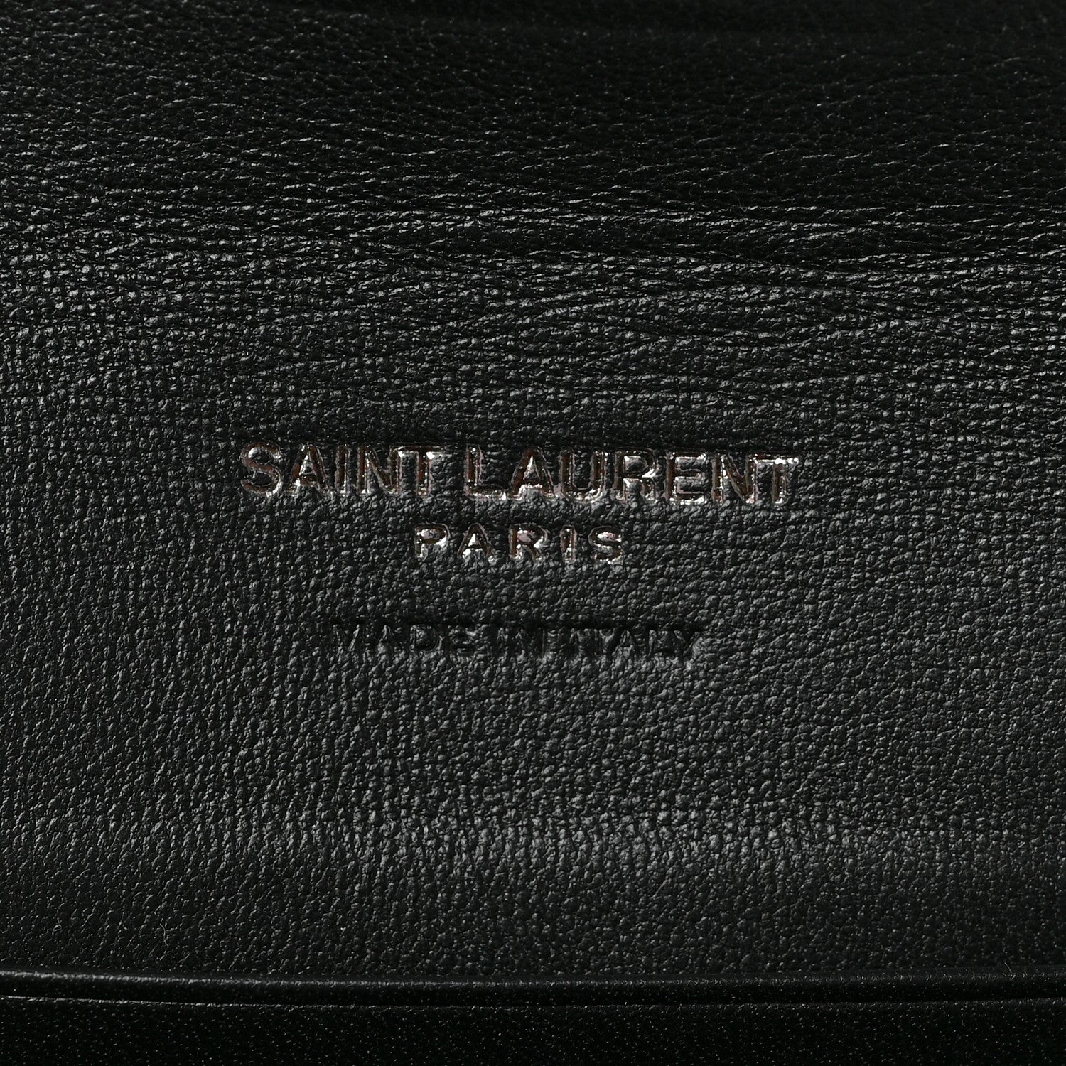 Saint Laurent Patent Glitter Striped Wallet Black Silver 5 of 6
