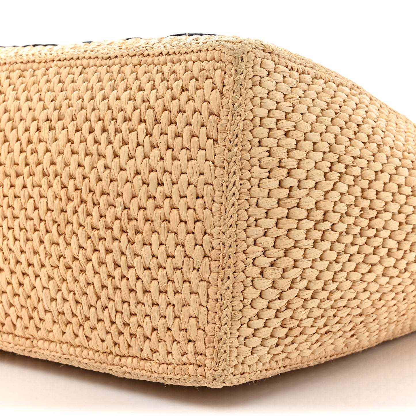 Raffia Small Paula's Ibiza Logo Tote Natural Tan