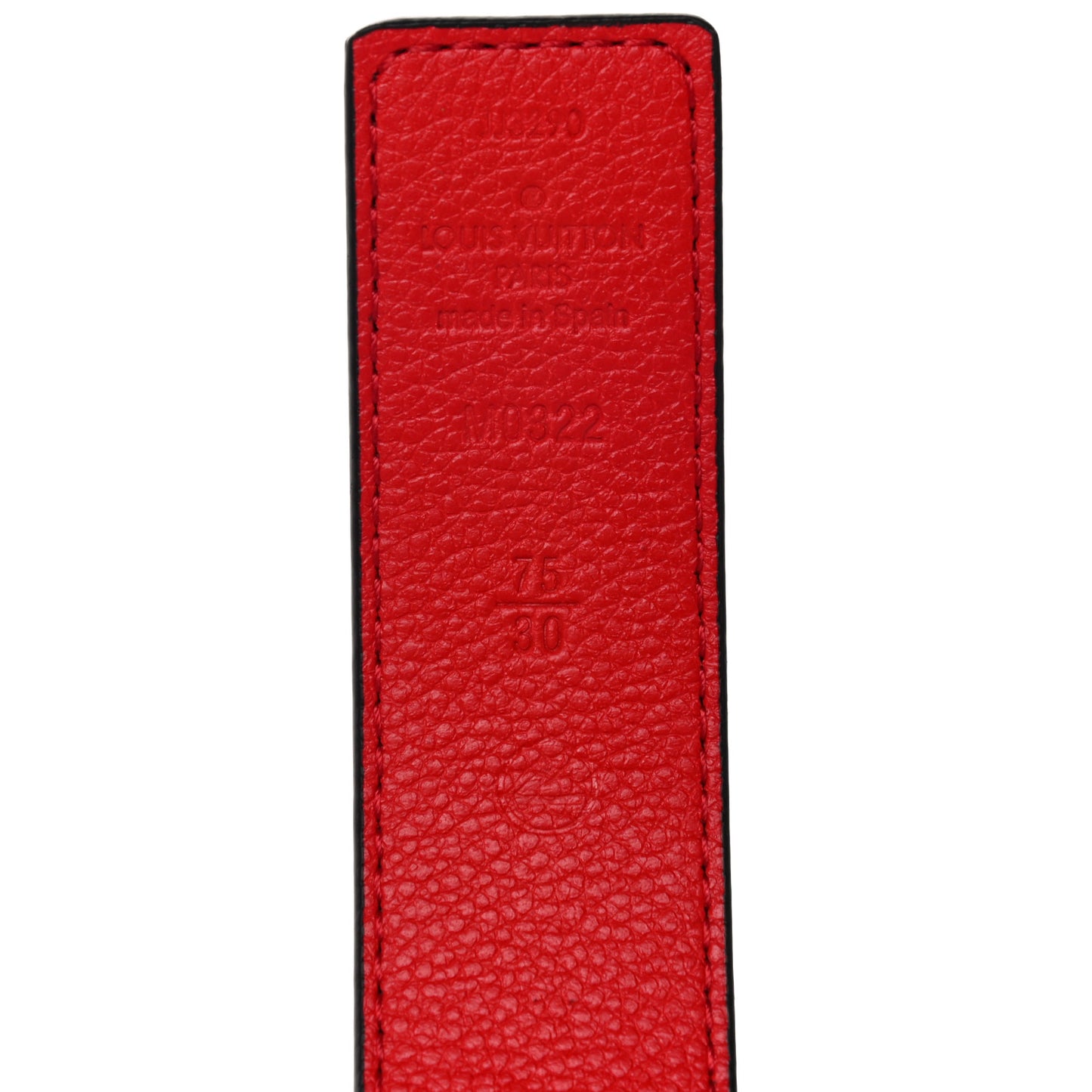 Calfskin Monogram 30mm LV Initiales Reversible Belt 75 30 Coquelicot