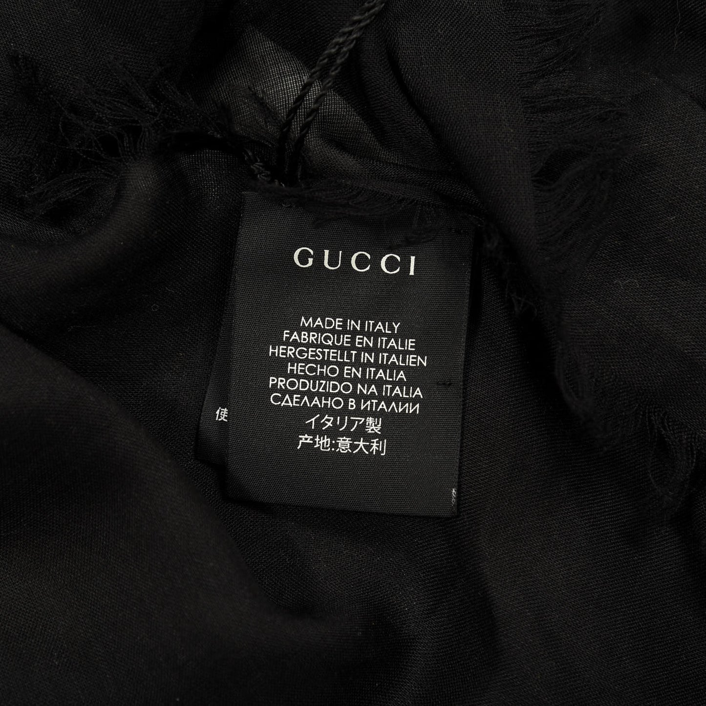 Modal Silk Coco Capitan Logo Square Scarf Black