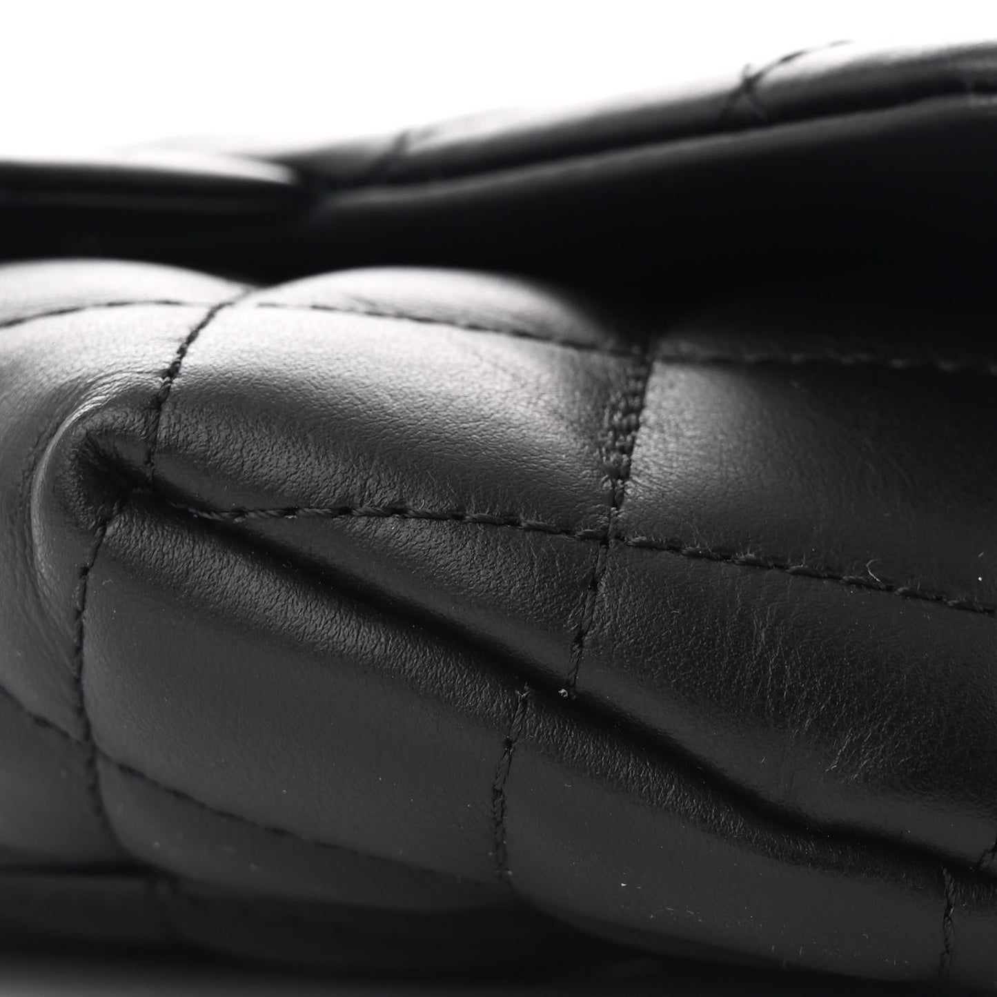 Calfskin Quilted CC Uniform Flap Belt Bag Black