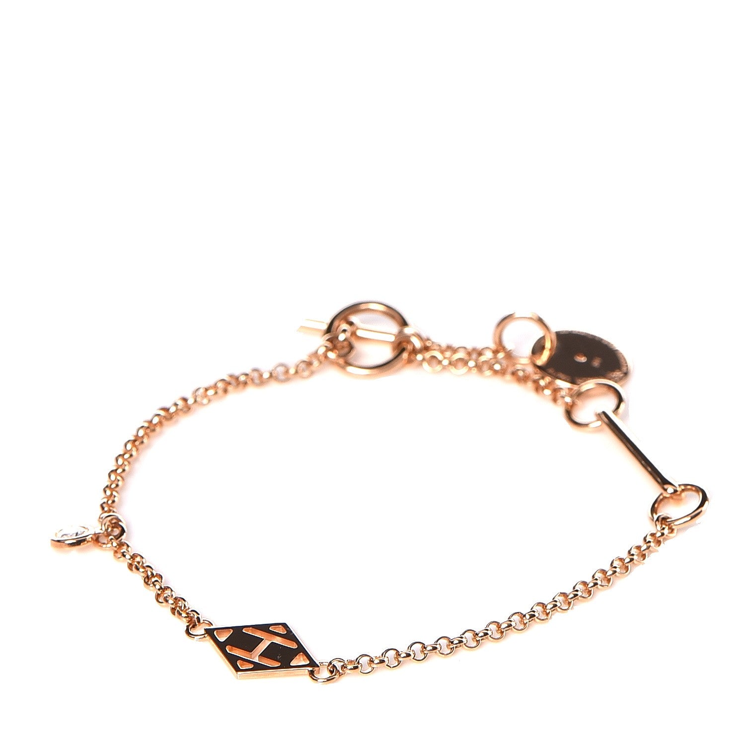 Hermes 18K Rose Gold Diamond Gambade Bracelet SH 1 of 6