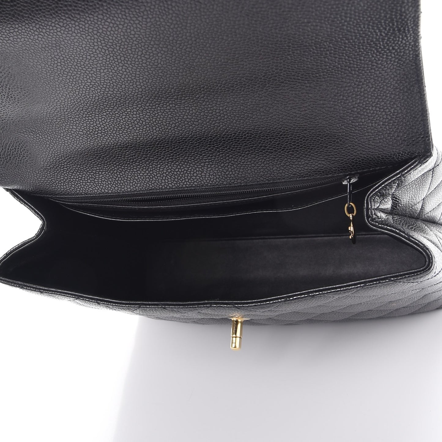 Caviar Quilted Jumbo Kelly Flap Black