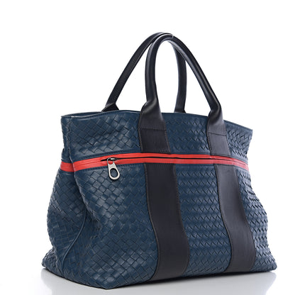Bottega Veneta Nappa Intrecciato Stripe Tote Denim 2 of 8