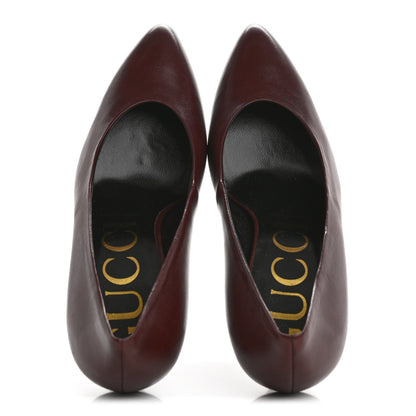 Gucci Malaga Kid Pumps 37.5 Vintage Bordeaux 2 of 9