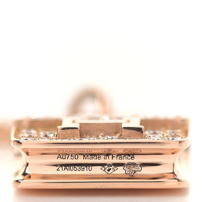 Hermes 18K Rose Gold Diamond Constance Amulettes Pendant Necklace 5 of 6