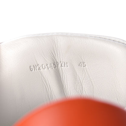 Hermes Calfskin Mens Advantage Sneakers 45 White Orange 8 of 8