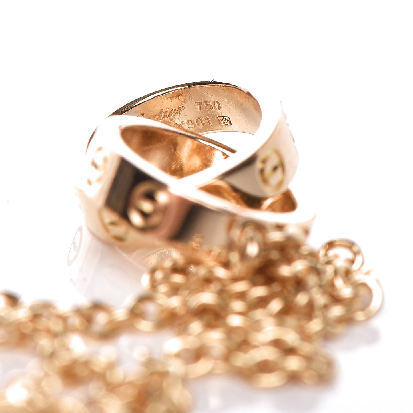 18K Yellow Gold Interlocking LOVE Necklace