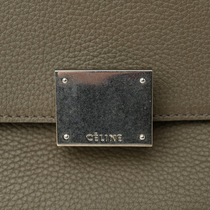 Celine Drummed Calfskin Suede Small Trapeze Souris 10 of 10