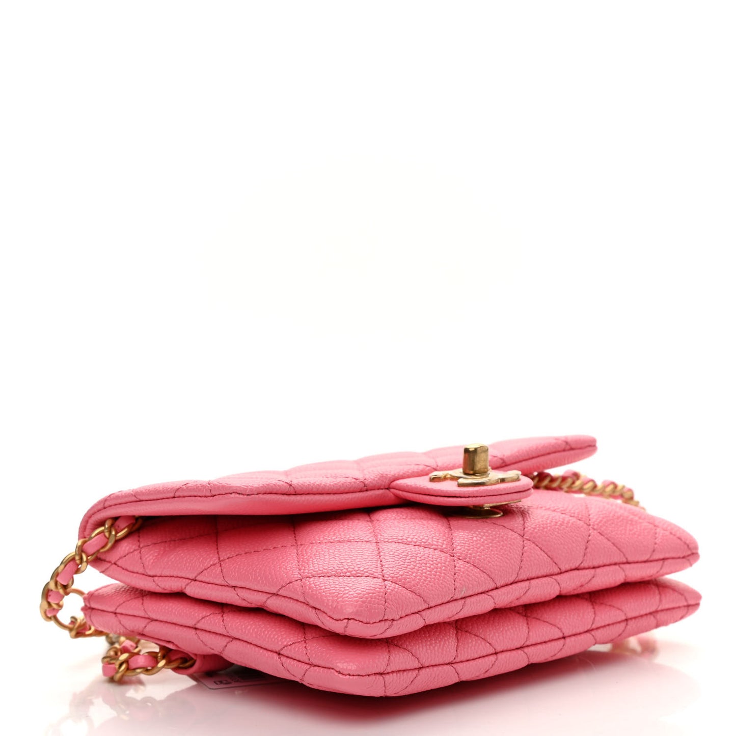 Shiny Caviar Pick Me Up Flap Belt Bag Pink
