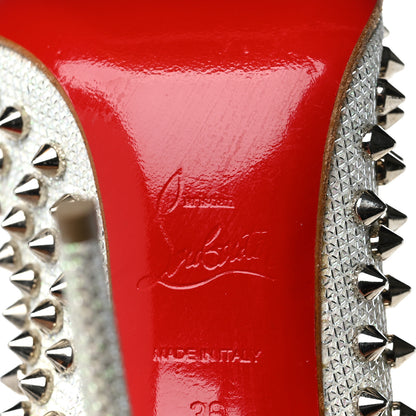 Christian Louboutin Glitter Diams Follies Spikes 100 Pumps 36 Colombe 6 of 9