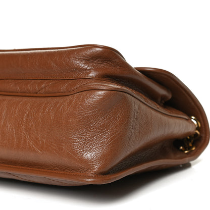 Saint Laurent Crinkled Calfskin Matelasse Monogram Medium Niki Chain Satchel Caramel 10 of 11