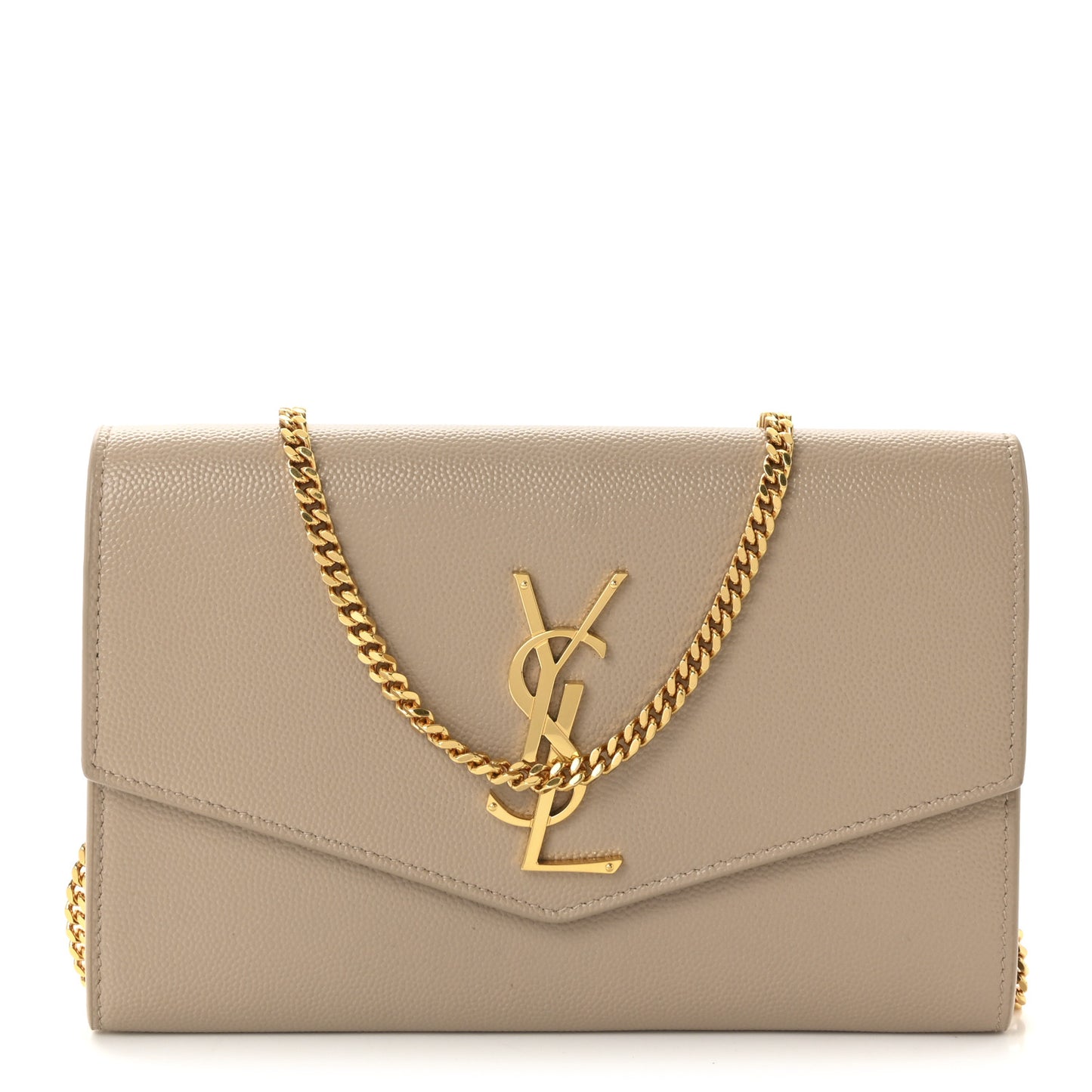 Grain De Poudre Monogram Uptown Chain Wallet Dark Beige