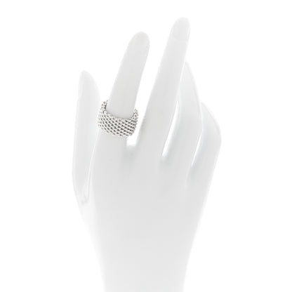 Tiffany Sterling Silver Somerset Mesh Ring 53 6.5 2 of 5