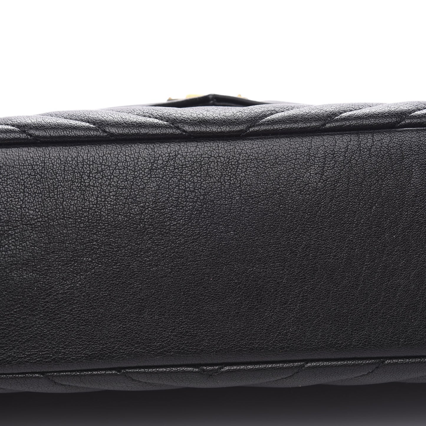 Sheepskin Matelasse Chevron Monogram Large College Satchel Black