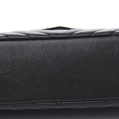 Saint Laurent Sheepskin Matelasse Chevron Monogram Large College Satchel Black 7 of 12