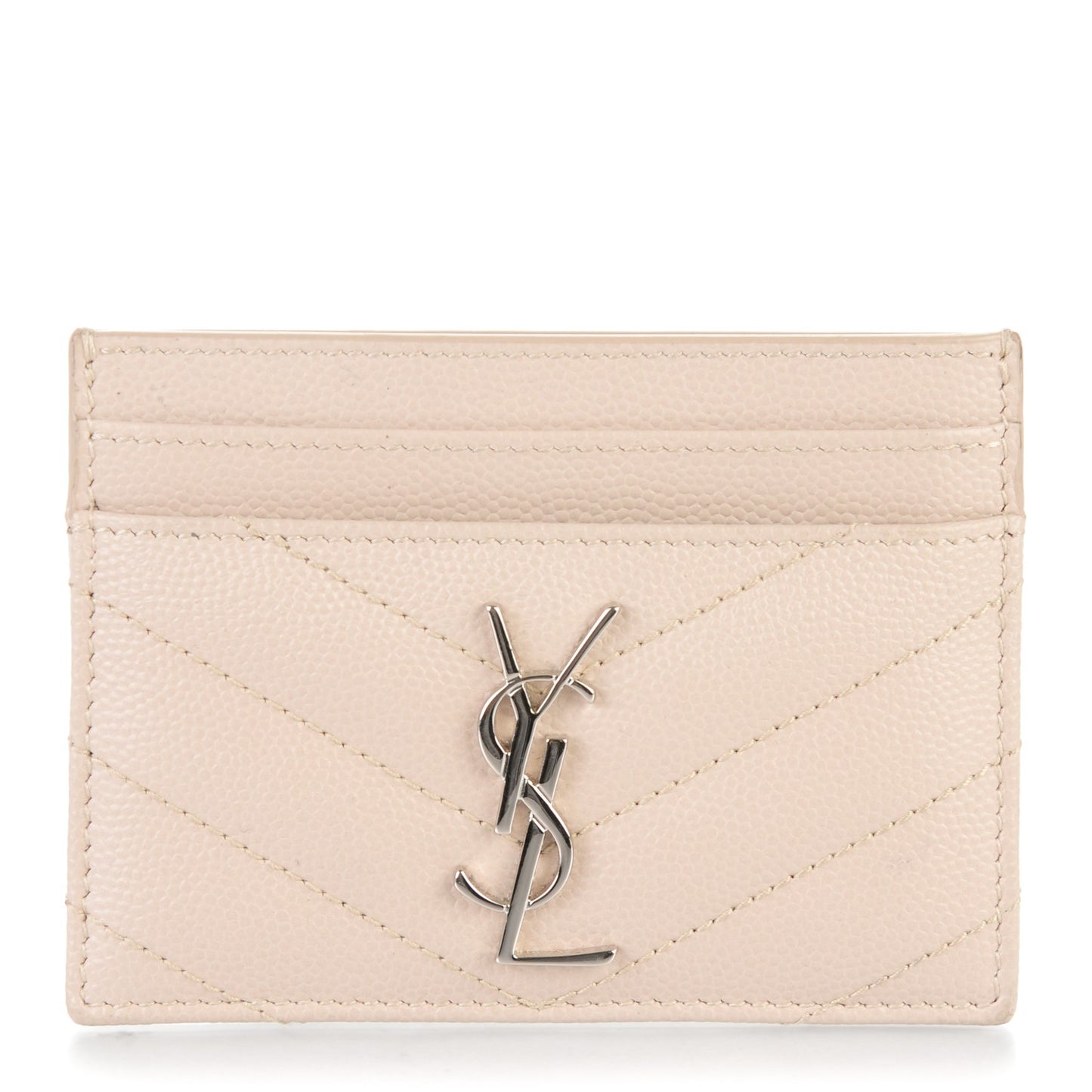 Grain De Poudre Matelasse Chevron Monogram Credit Card Case Rose Poudre