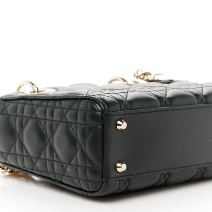 Christian Dior Lambskin Cannage Mini Lady Dior Black 9 of 10