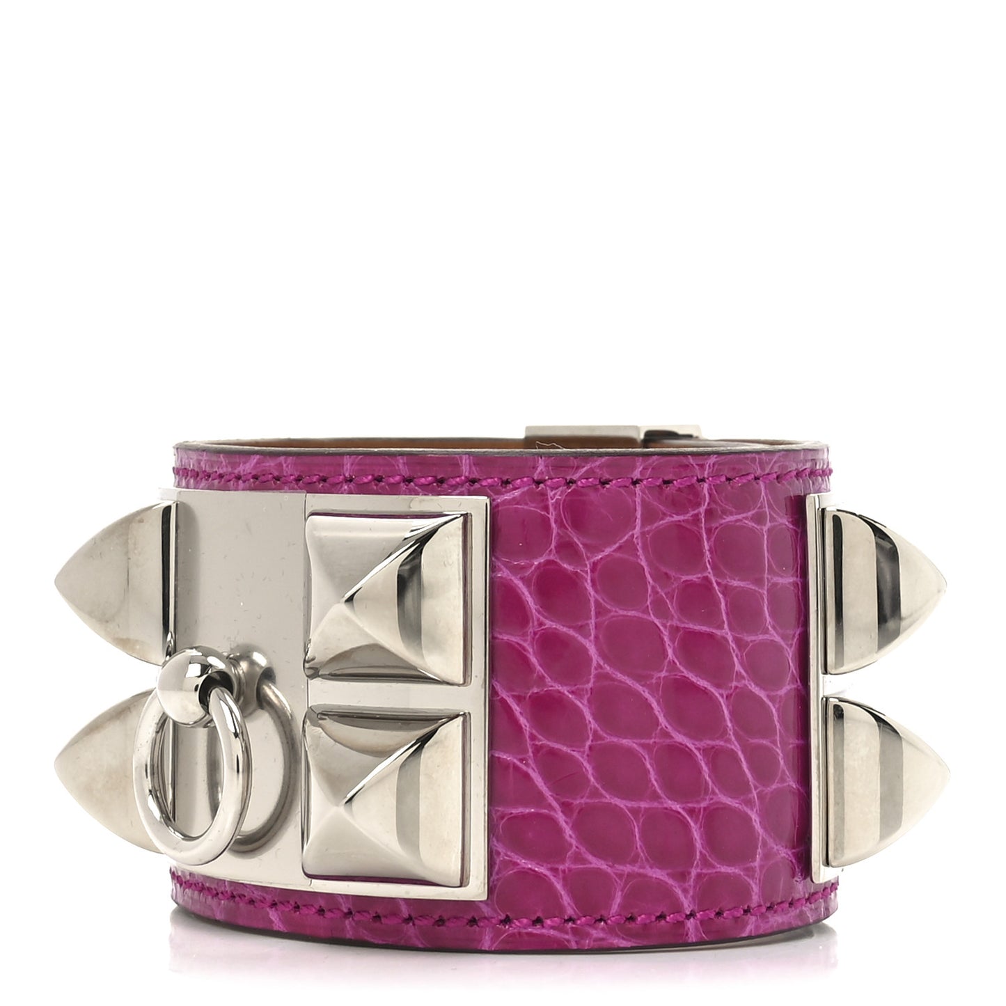 Shiny Alligator Collier De Chien CDC Bracelet S Fuchsia