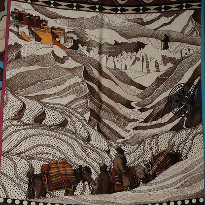 Hermes Cashmere Silk La Femme Aux Semelles de Vent Shawl 140 1 of 6