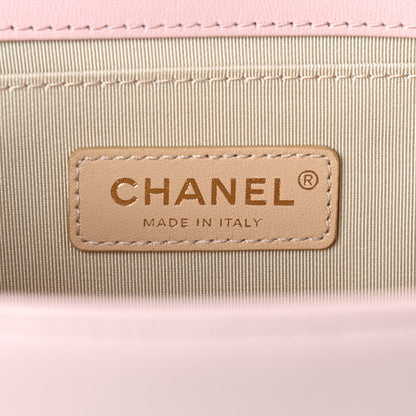 Chanel Lambskin Quilted Medium Chain Detail Boy Flap Light Pink 14 of 17