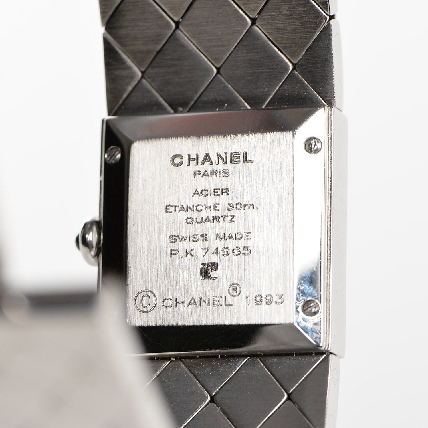 Chanel Stainless Steel Diamond 19mm Matelasse Quartz Watch 9 of 10