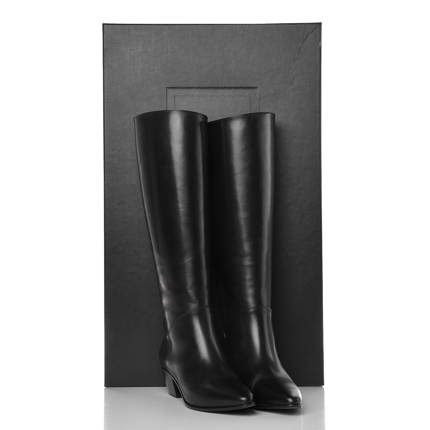 Saint Laurent Calfskin Rock Long Boots 35.5 Black 10 of 10