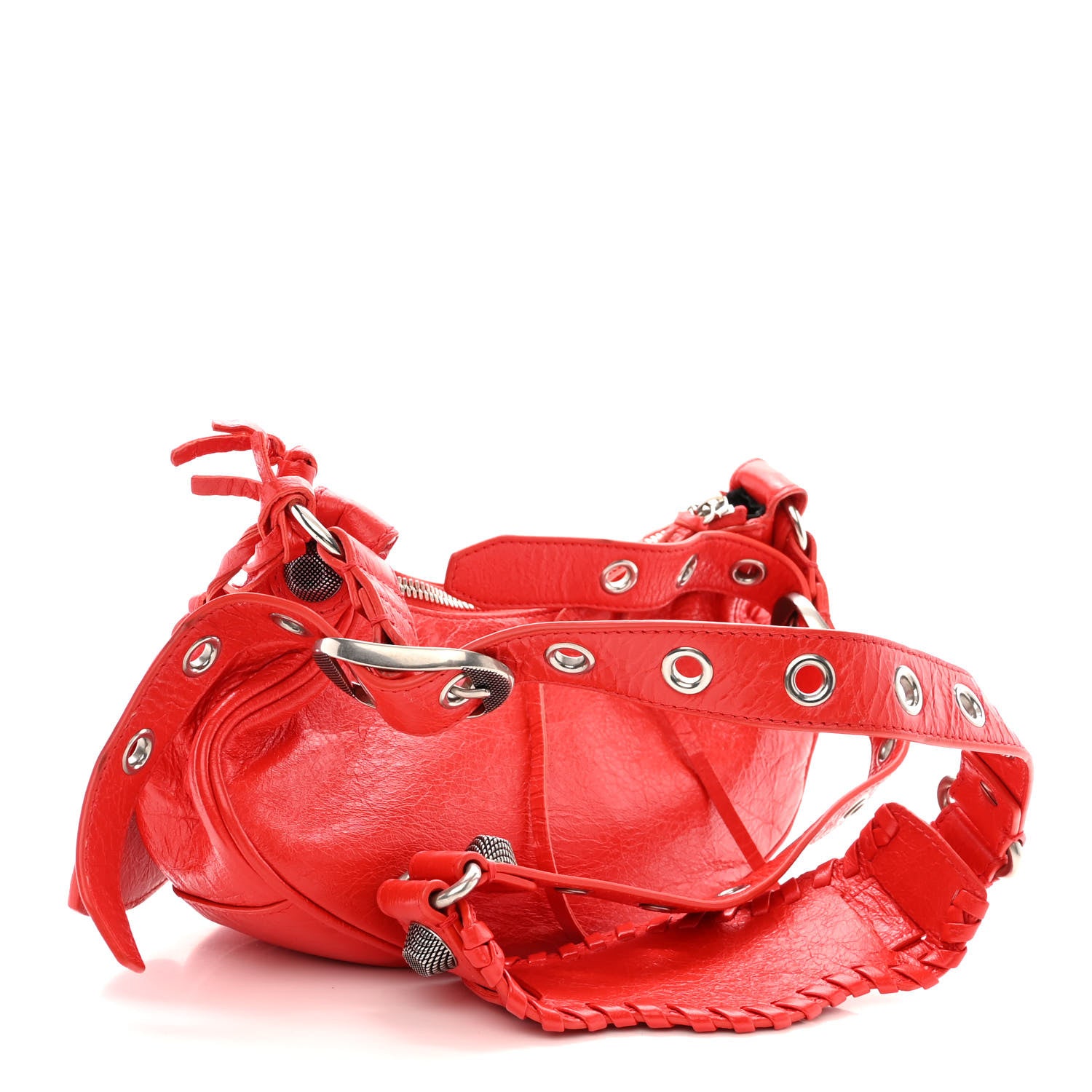 Balenciaga Agneau Arena Le Cagole Shoulder Bag XS Tomato Red 3 of 10