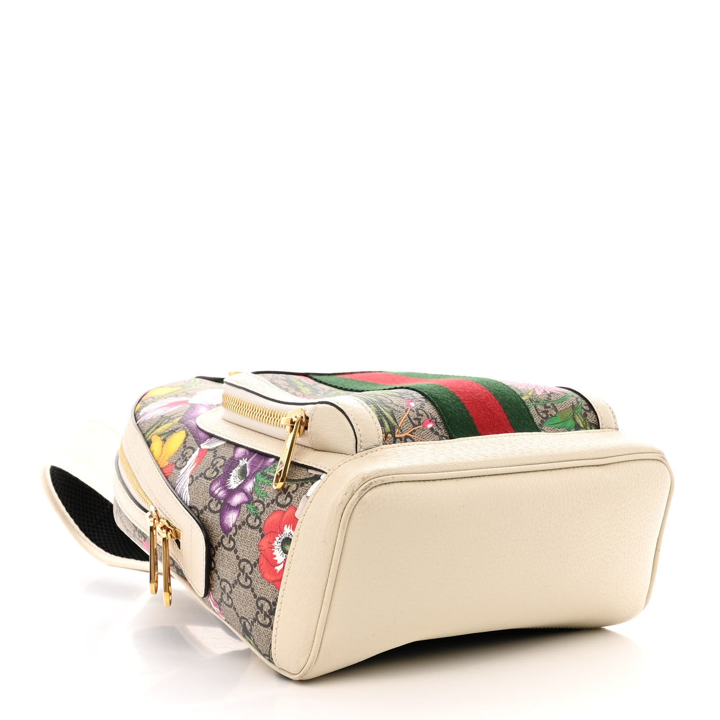 GG Supreme Monogram Flora Web Small Ophidia Day Backpack White