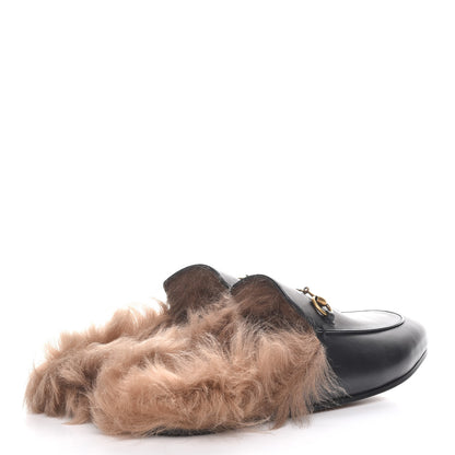 Gucci Calfskin Fur Princetown Slippers 41 Black 4 of 8
