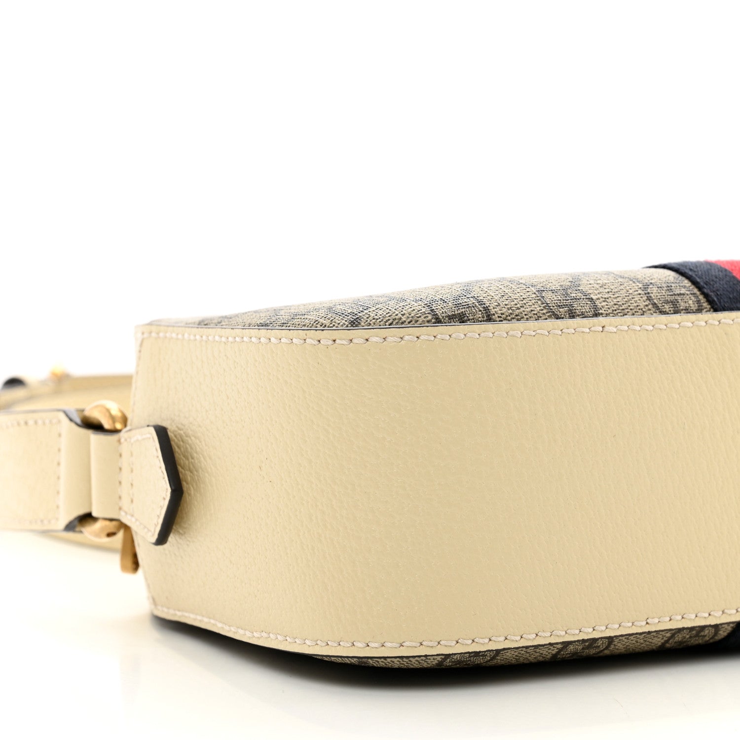 Gucci GG Supreme Monogram Textured Calfskin Web Small Ophidia Camera Bag Beige Ebony Mystic White 8 of 9
