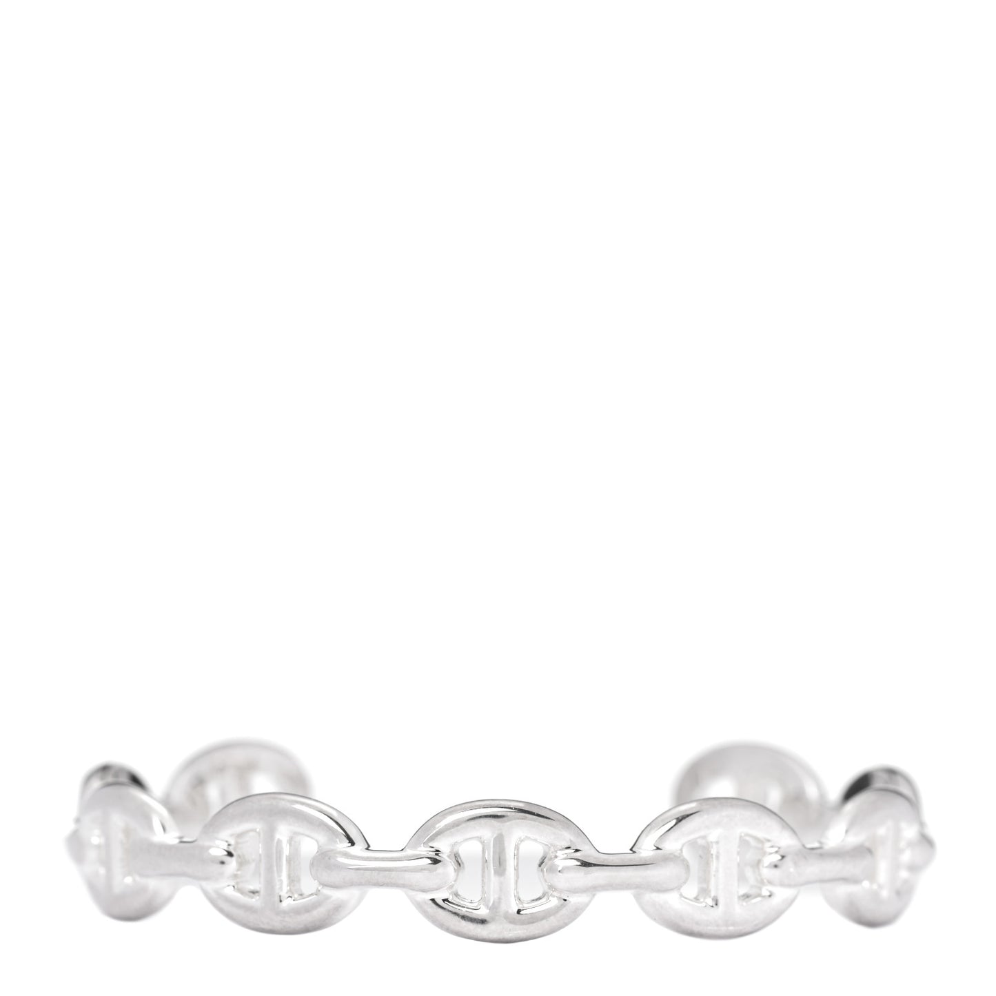 Sterling Silver MM Chaine d'Ancre Enchainee Cuff Bracelet SH
