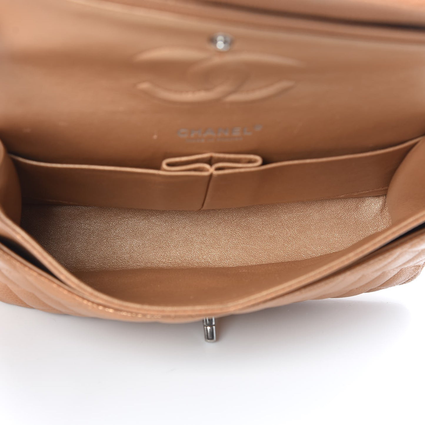 Metallic Caviar Quilted Medium Double Flap Copper