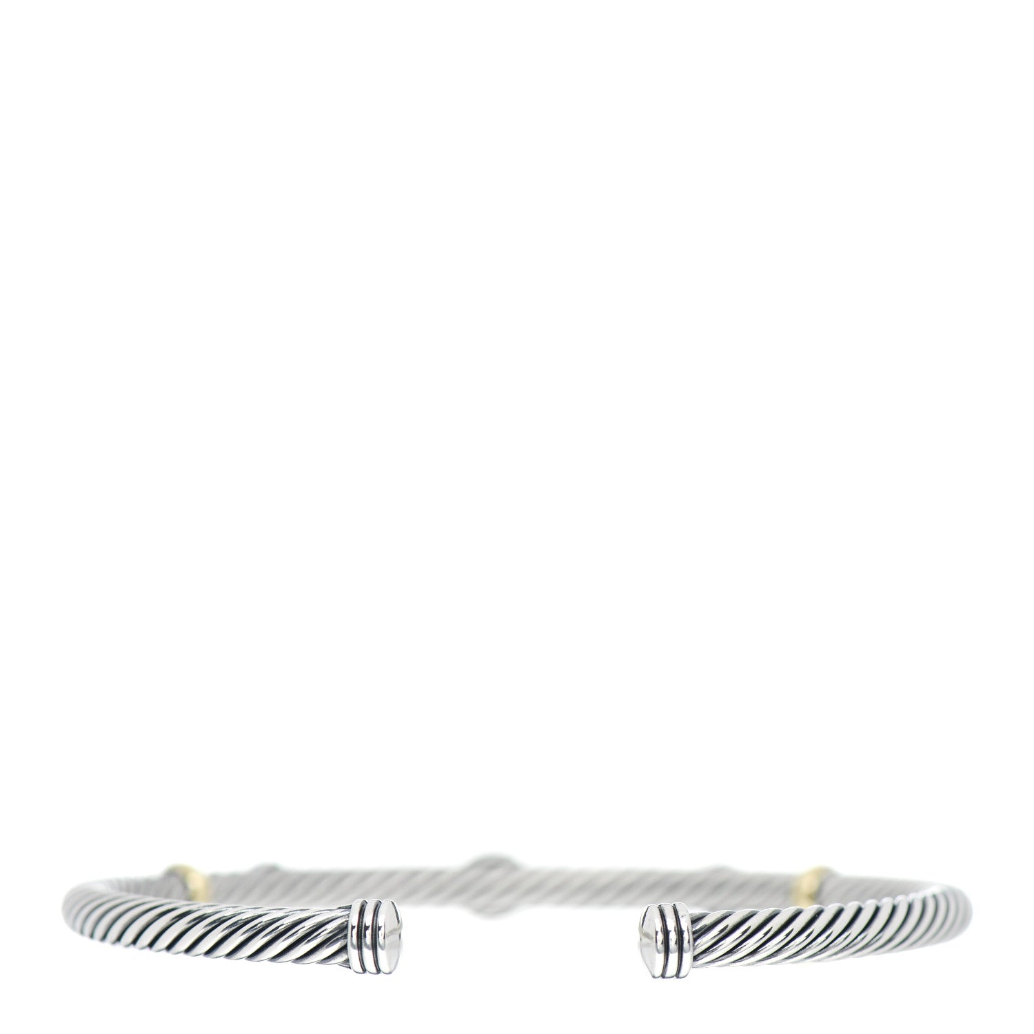 David Yurman Sterling Silver 18K Yellow Gold Blue Topaz Turquoise 4mm Renaissance Bracelet 2 of 3
