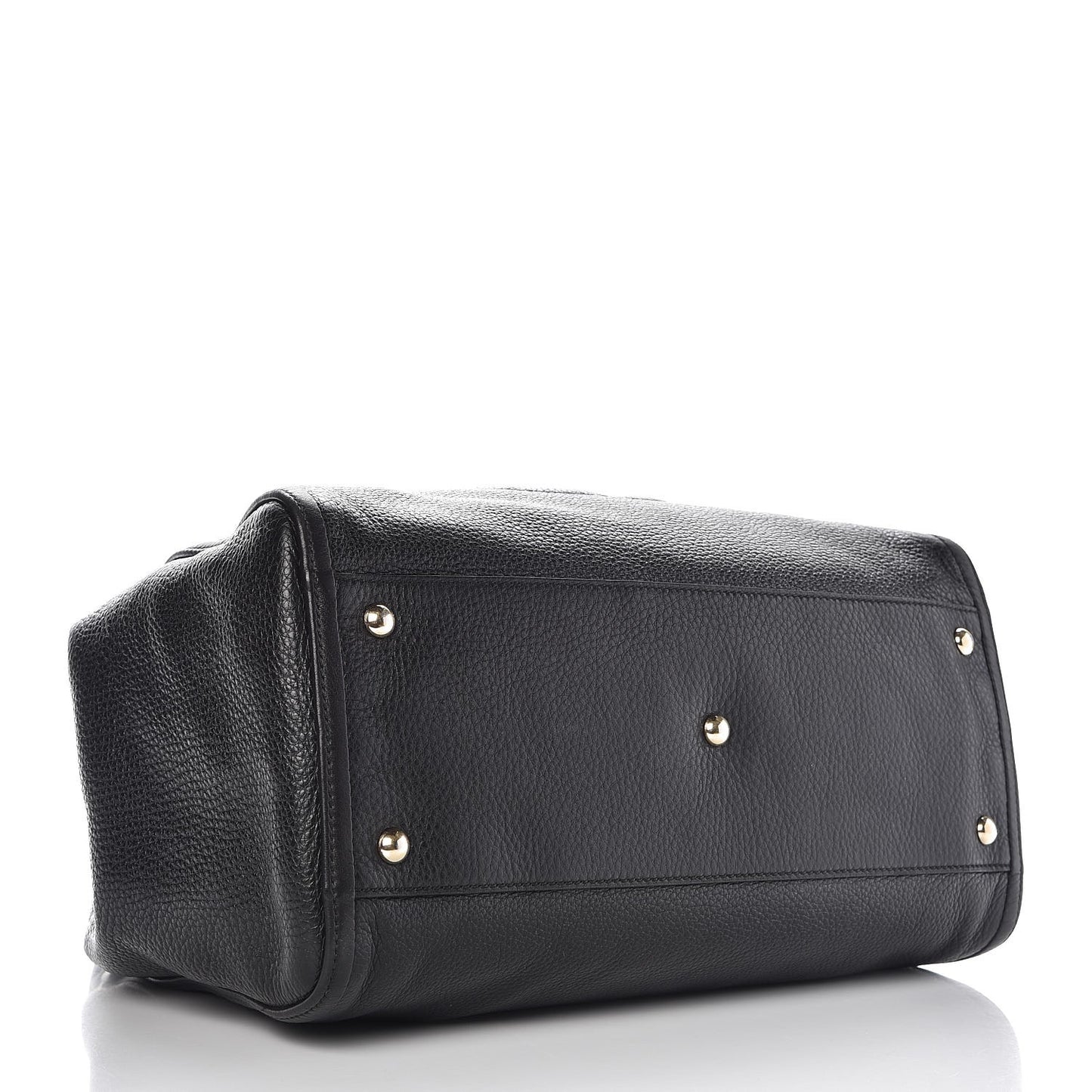 Pebbled Calfskin Medium Soho Shoulder Bag Black