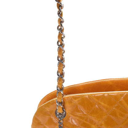 Chanel Glazed Calfskin Quilted Medium Just Mademoiselle Bowling Bag Dark Orange 12 of 13