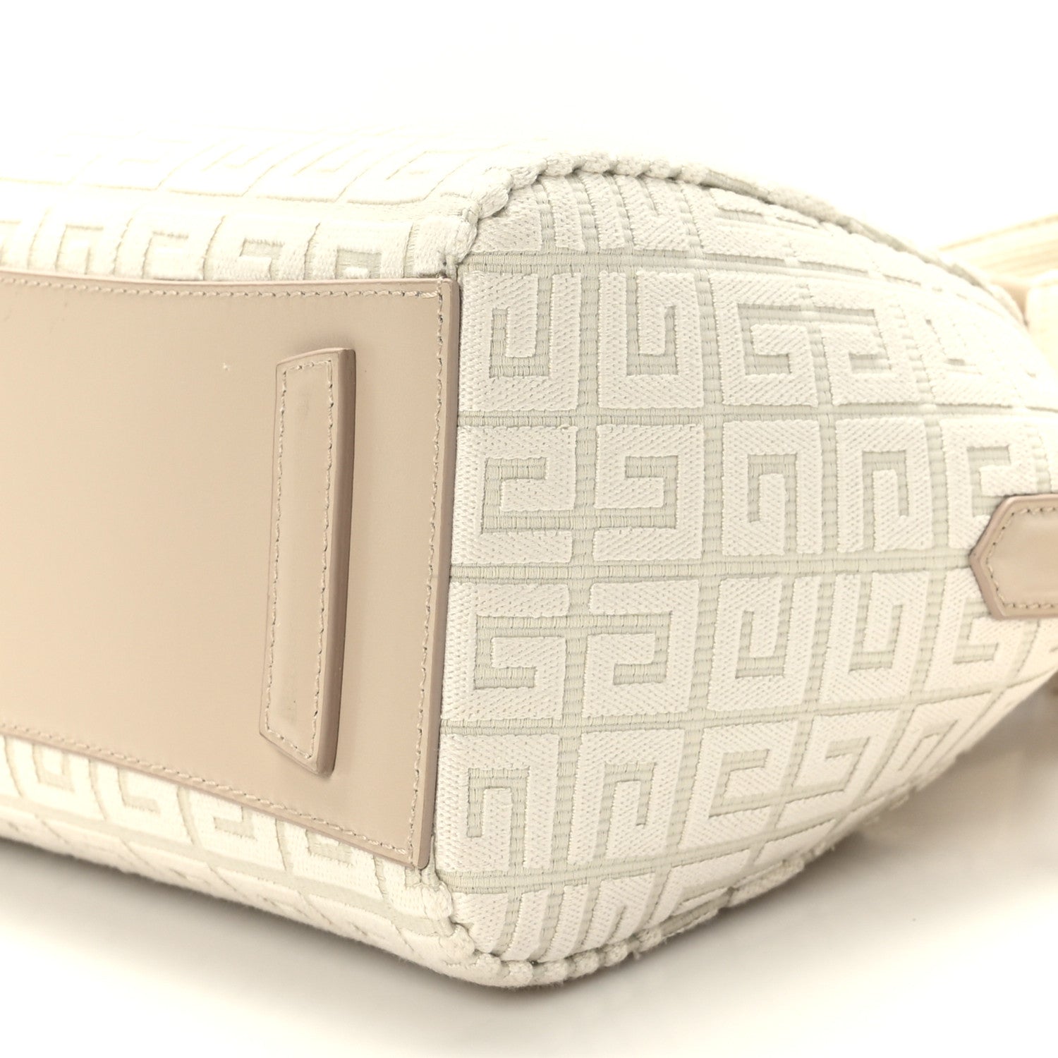 Givenchy Canvas Jacquard Embroidered Calfskin 4G Mini Antigona Natural Beige 9 of 9