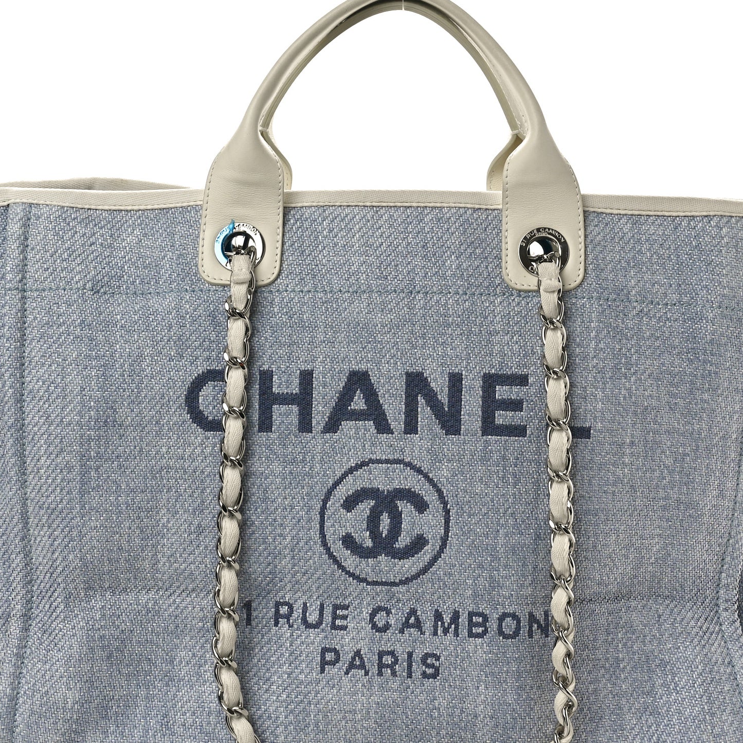 Woven Straw Raffia Medium Deauville Tote Light Blue