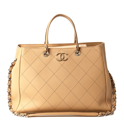 Chanel Bullskin Stitched Medium Shopping Bag Beige 1 of 11