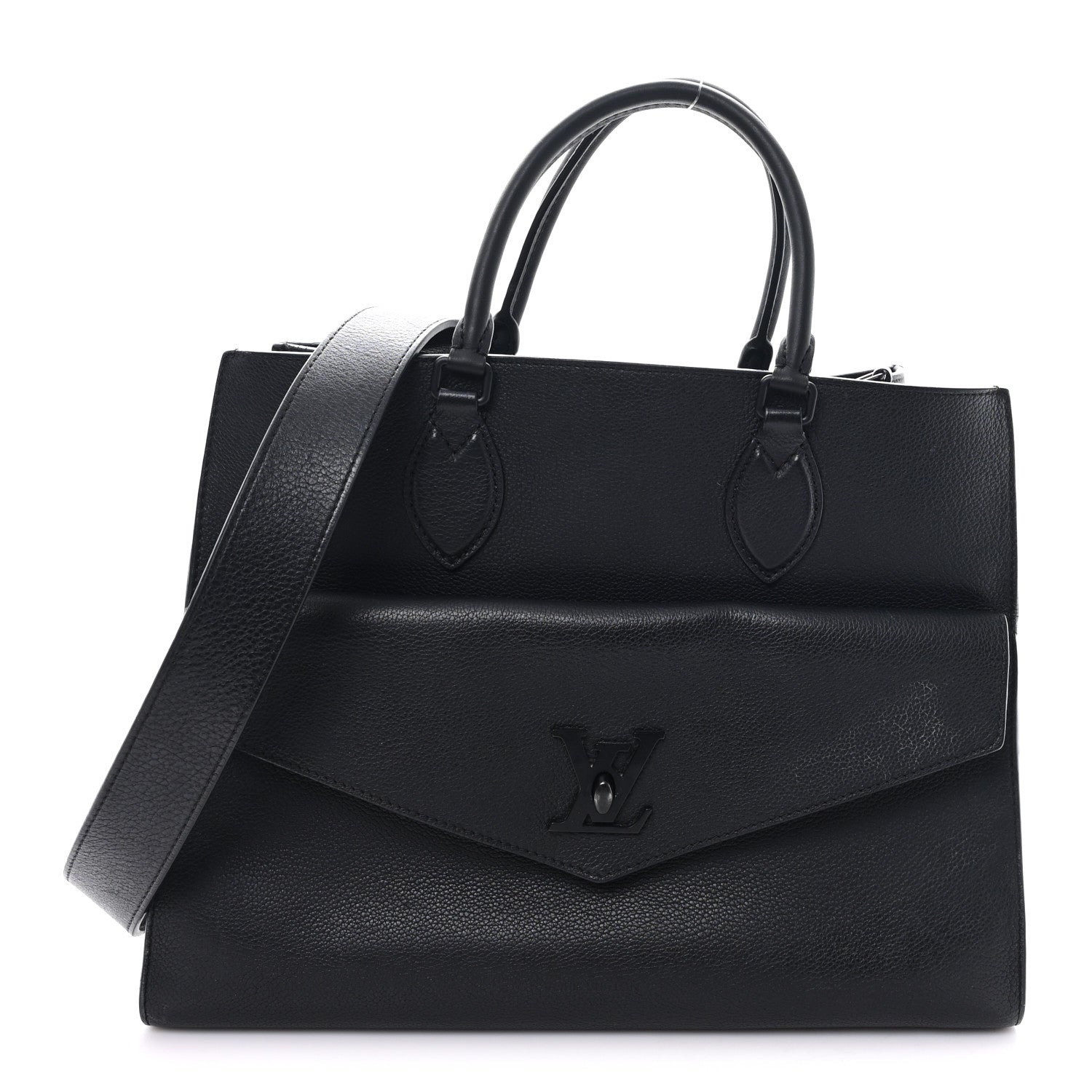 Louis Vuitton Soft Calfskin Lockme Tote MM Black 1 of 9