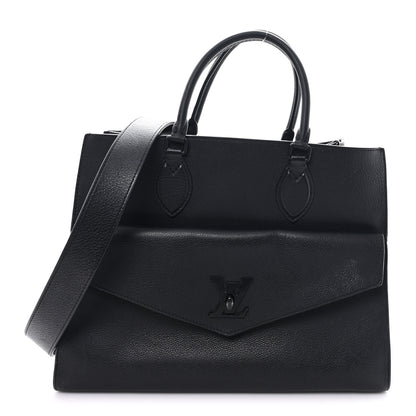 Louis Vuitton Soft Calfskin Lockme Tote MM Black 1 of 9